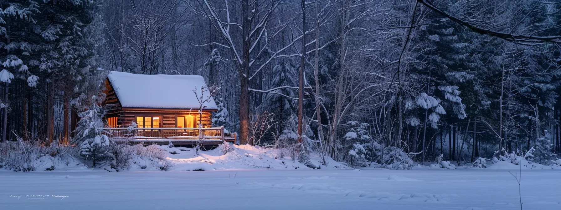 a cozy cabin nestled in the snowy wonderland of muskoka.